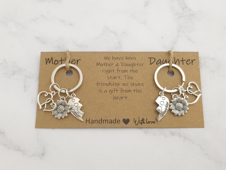 Two Mother and Daughter keyrings, Mothers day present, Joint present, Birthday Gift, Family Gift