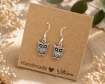 Owl Earrings, Bird Earrings, Animal Earrings, Gift for her, Charm Earrings, Bird Jewellery