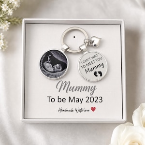 Chaveiro personalizado com foto de ultrassom do bebê, presente para nova mamãe