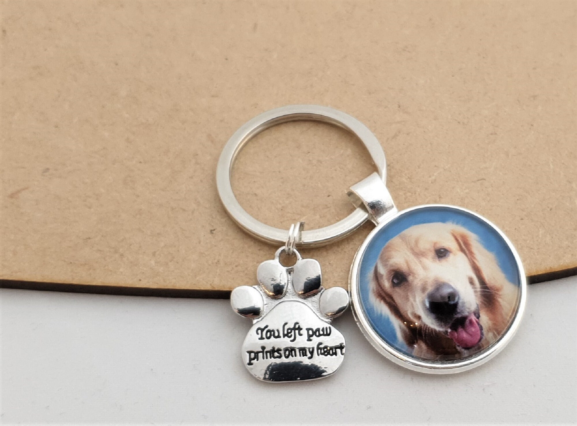 Porte-clés En Cuir Avec Empreinte Patte Pour Chat/chien – Compartiment à Poils, Souvenir Personnalisable, Lot De 4