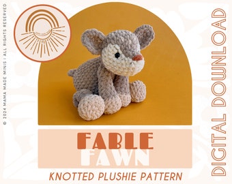 Fable Fawn Knotted Stuffed Plushie — Crochet Deer PATTERN (No sew!)