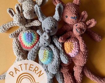 Kith + Kin Knotted Lovey — Crochet Kangaroo PATTERN