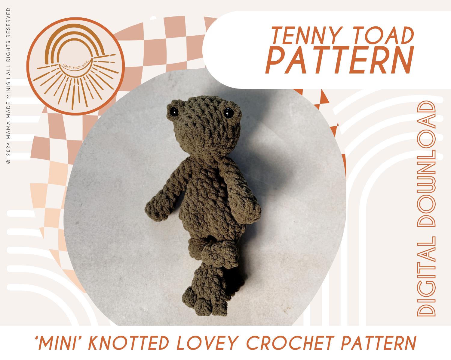 30 Frog and Toad Crochet Patterns for Plush Toys, Bags, Decor, and Gifts 24 Mini Tenny Toad Knotted Lovey Crochet Pattern