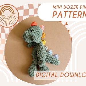 MINI Dozer Dino Knotted Lovey — Crochet Dinsoaur PATTERN