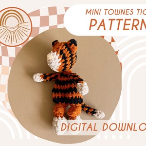 MINI Townes Tiger Knotted Lovey Crochet Tiger PATTERN image 1