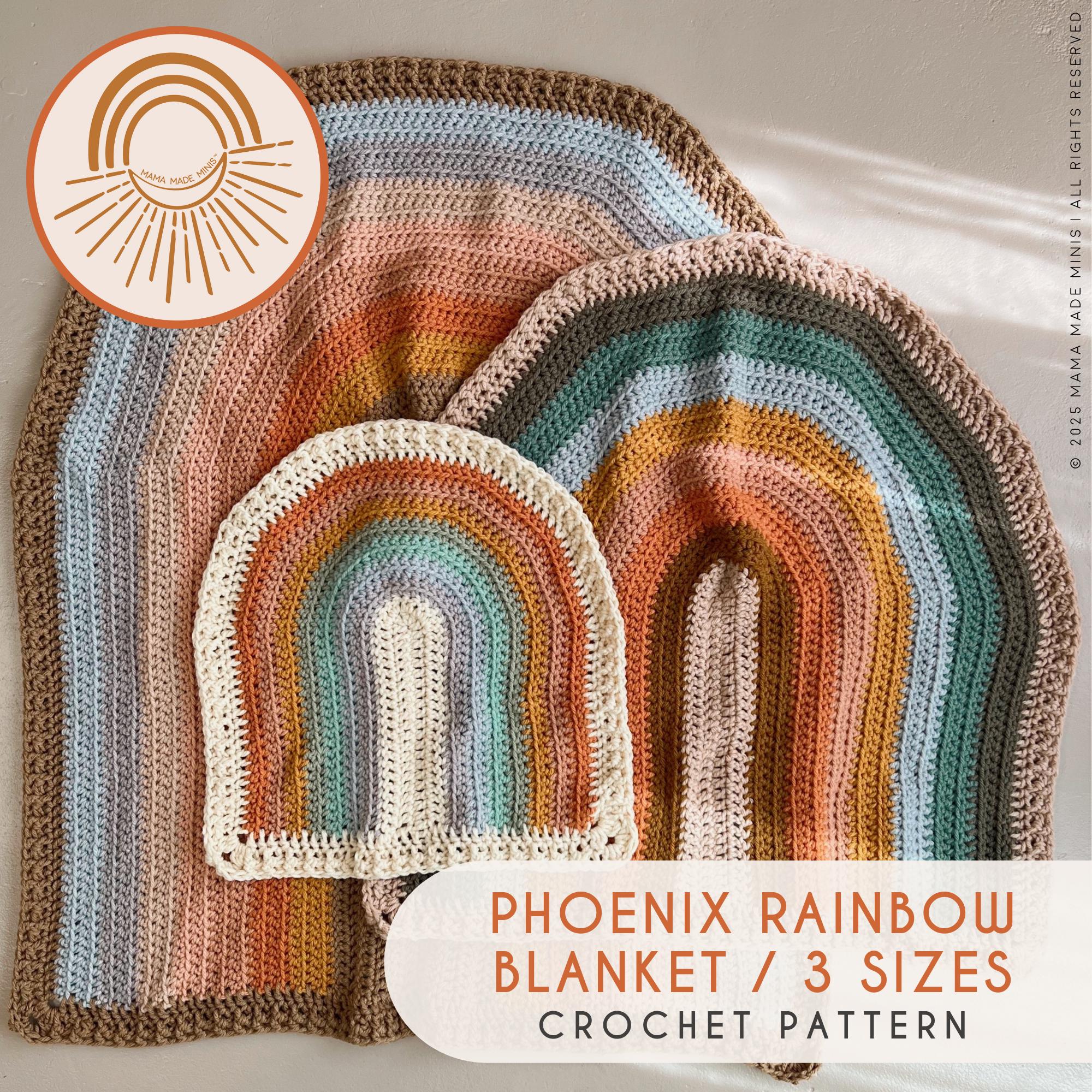 40 Rainbow Blanket Crochet Patterns to Brighten Baby Rooms, Throws, and Gift Giving 17 Phoenix Rainbow Blanket