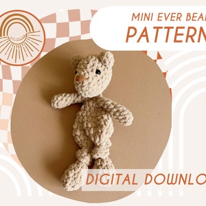 MINI Ever Bear Knotted Lovey — Crochet Bear PATTERN
