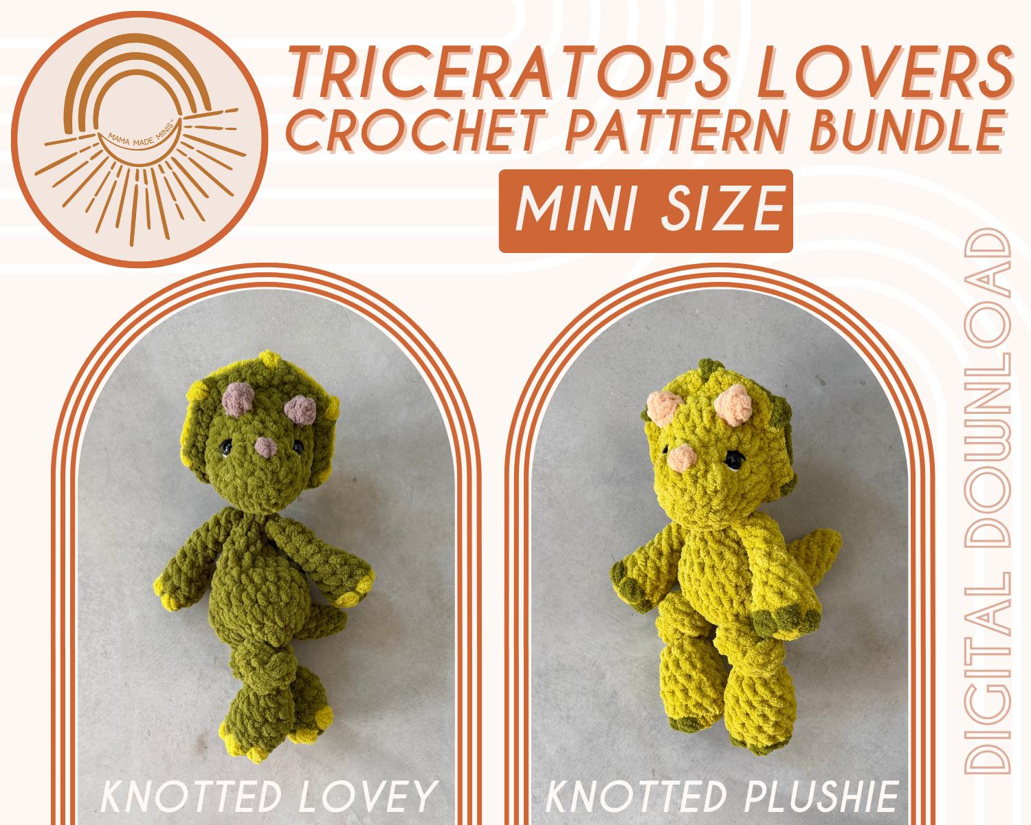 39 Triceratops Crochet Patterns for Dino Lovers, Nursery Decor, and Handmade Gifts 21 Triceratops Lovers Pattern Bundle