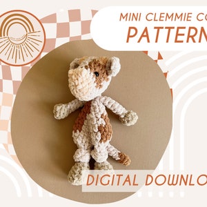 MINI Clemmie Cow Knotted Lovey — Crochet Cow PATTERN