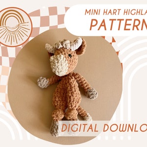 MINI Hart Highland Knotted Lovey — Crochet Highland Cow PATTERN