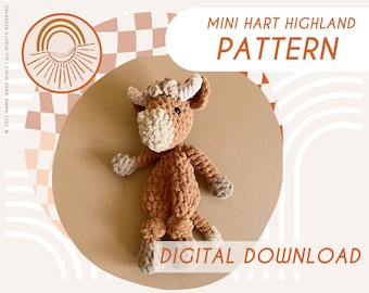 MINI Hart Highland Knotted Lovey — Crochet Highland Cow PATTERN