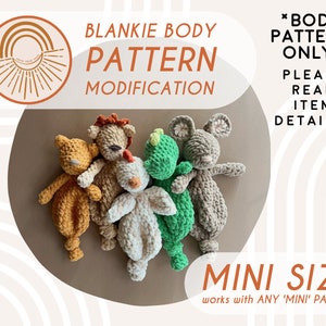 Mini Blankie Body — Crochet PATTERN MODIFICATION (Please read listing)