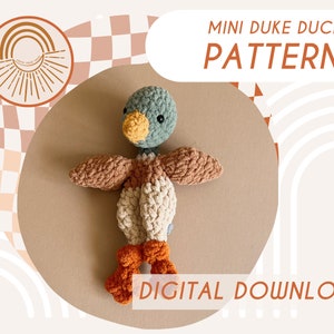 MINI Duke Duck Knotted Lovey — Crochet Duck PATTERN