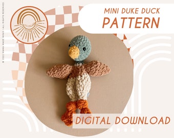 MINI Duke Duck Knotted Lovey — Crochet Duck PATTERN