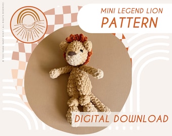 MINI Legend Lion Knotted Lovey — Crochet Lion PATTERN