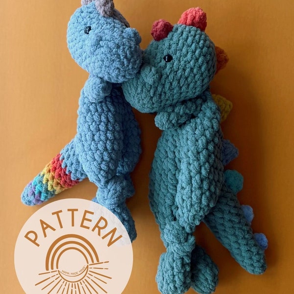 Tinysaurus Knotted Lovey — PATRÓN de dinosaurio de ganchillo (Dino tamaño 'pequeño')