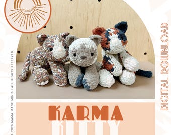 LITTLE Karma Kitty Knotted Stuffed Plushie — Crochet Cat PATTERN (No sew!)