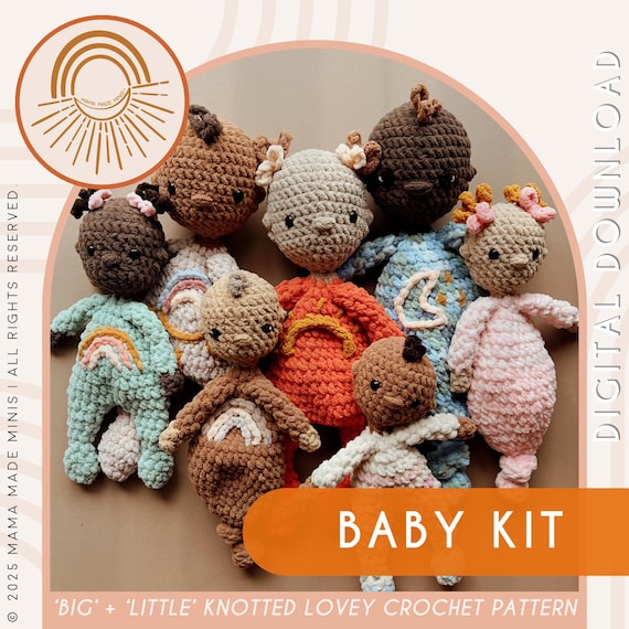 Big + Little Baby Kit Knotted Lovey — Crochet Baby PATTERN