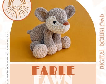 LITTLE Fable Fawn Knotted Stuffed Plushie — Crochet Deer PATTERN (No sew!)