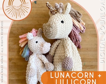 Lunacorn + Lillicorn Knotted Lovey — Crochet Unicorn PATTERN