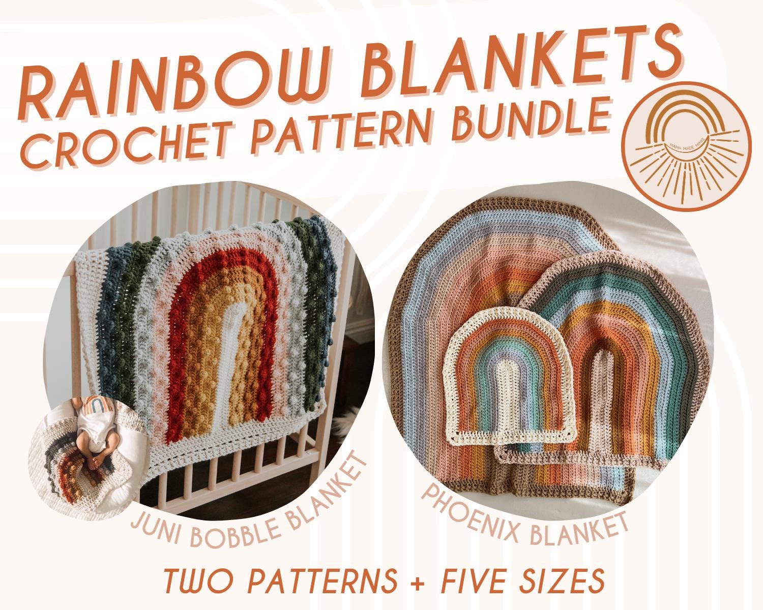 30 Rainbow Blanket Crochet Patterns to Brighten Baby Rooms, Throws, and Gift Giving 10 Rainbow Blanket Pattern Bundle with Two Designs