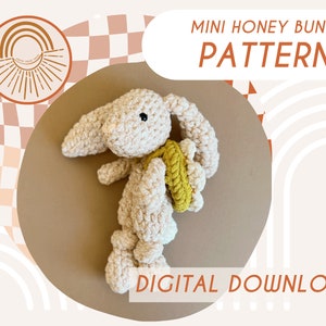 MINI Honey Bunny Knotted Lovey — Crochet Bunny PATTERN