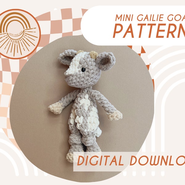 MINI Gailie Goat Knotted Lovey — Crochet Goat PATTERN