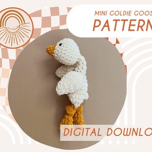 MINI Goldie Goose Knotted Lovey — Crochet Goose PATTERN