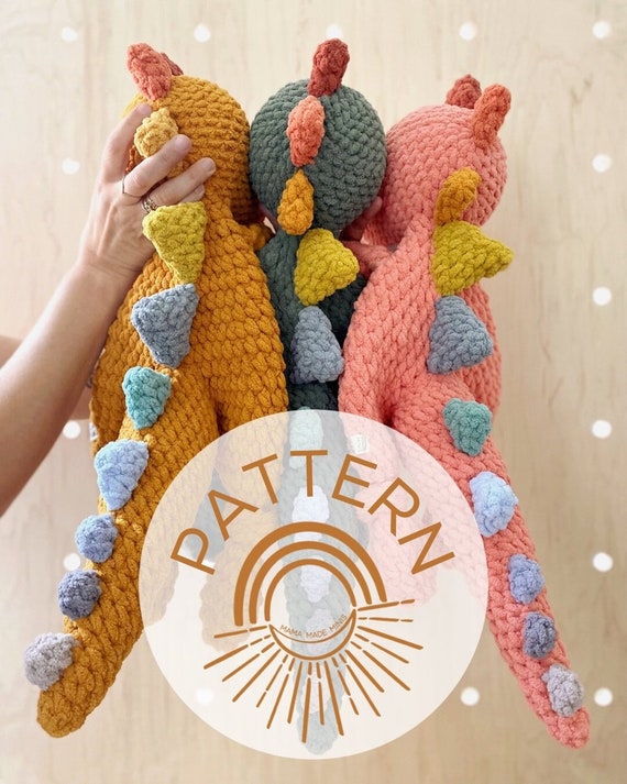 Bohasaurus Knotted Lovey Crochet Dinosaur PATTERN big Size Dino Etsy Canada