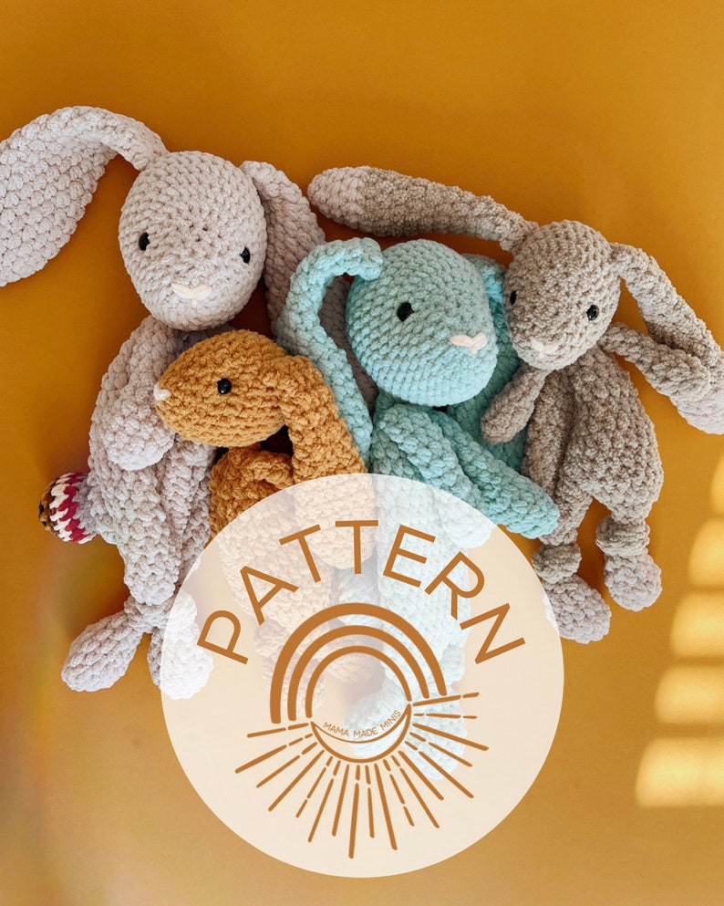 Big Little Honey Bunny Knotted Lovey Crochet Bunny PATTERN image 1