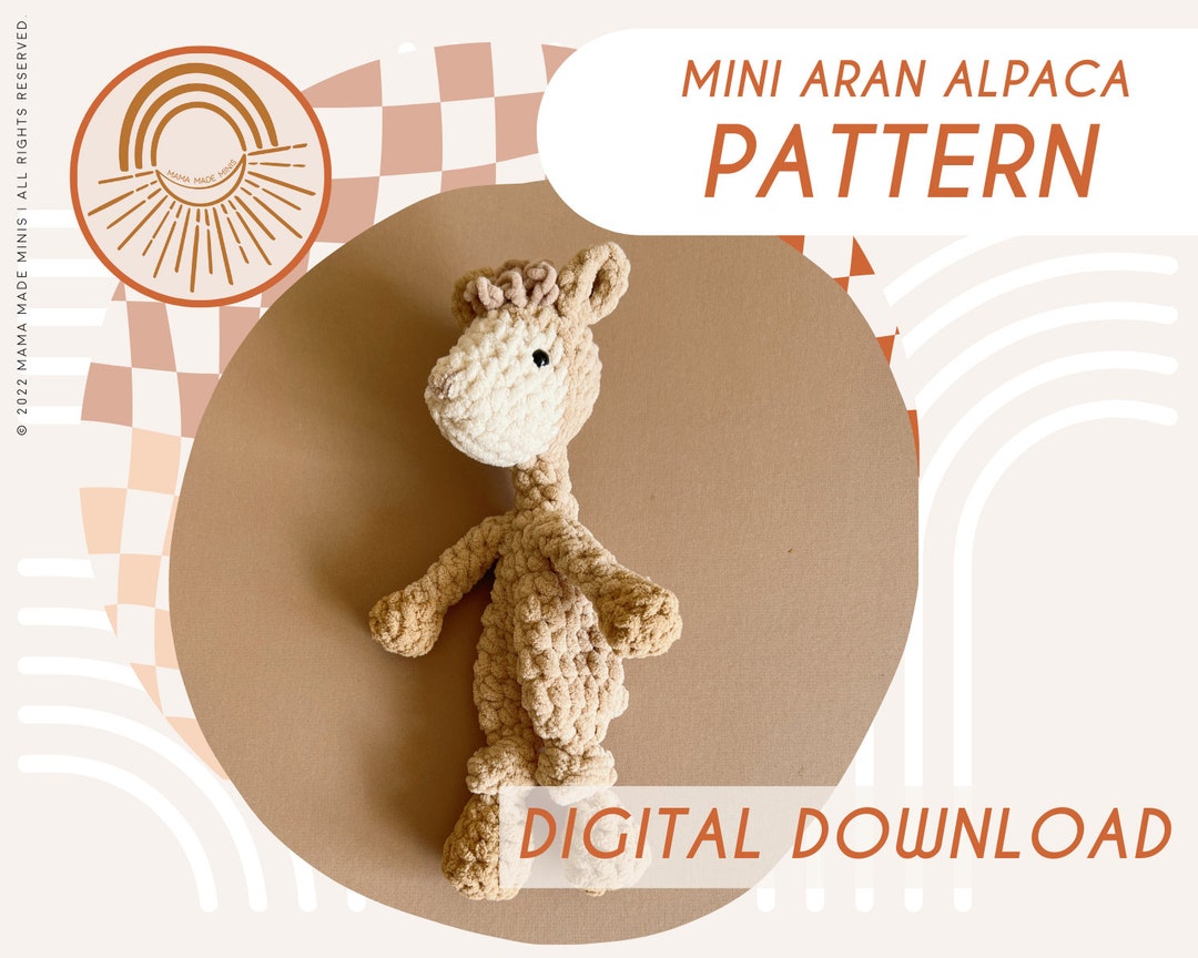 MINI Aran Alpaca Knotted Lovey — Crochet Alpaca PATTERN - Etsy