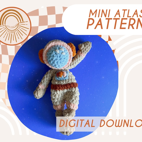 MINI Atlas Astronauta Anudado Lovey — PATRÓN de Astronauta de Ganchillo