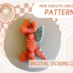 MINI Dakota Dragon Knotted Lovey — Crochet Dragon PATTERN