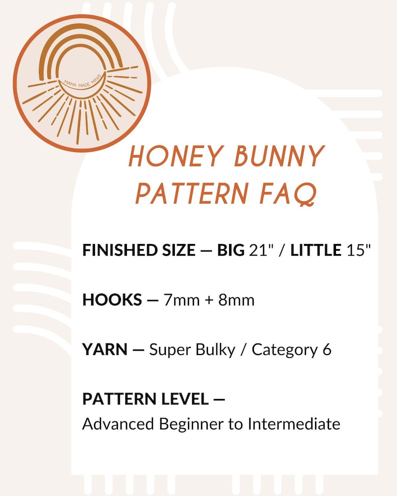 Big Little Honey Bunny Knotted Lovey Crochet Bunny PATTERN image 2