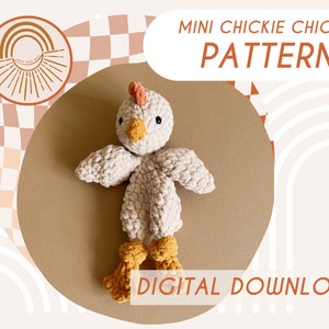 MINI Chickie Chicken Knotted Lovey — Crochet Chicken PATTERN