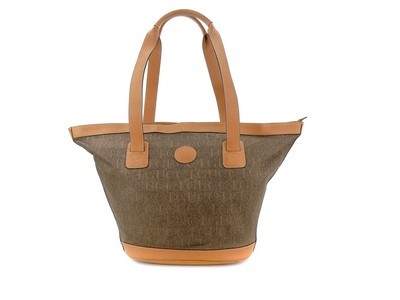 gucci vintage canvas shoulder bag