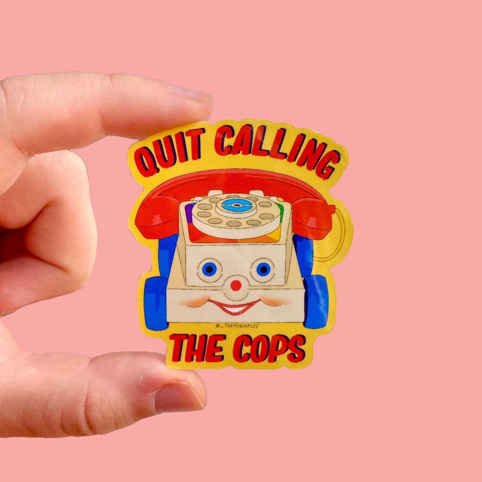 Quit Calling The Cops Sticker // Political vinyl glossy sticker, wate…