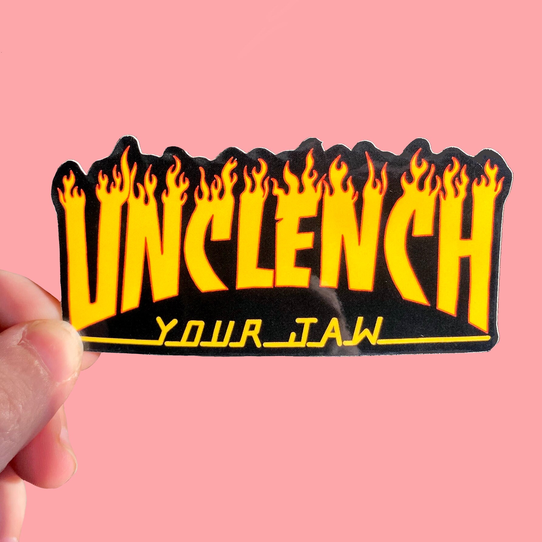 Unclench Your Jaw Glossy Waterproof Sticker Vinyl Sticker Etsy