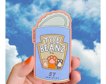 Sticker vinyle Toe Beans, sticker pour ordinateur portable, sticker femme chat, cadeau de décalcomanie en vinyle illustré