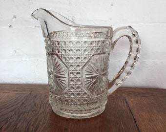 Imperial Glass Star and Cane Amelia Clear 18 oz Glass Pitcher