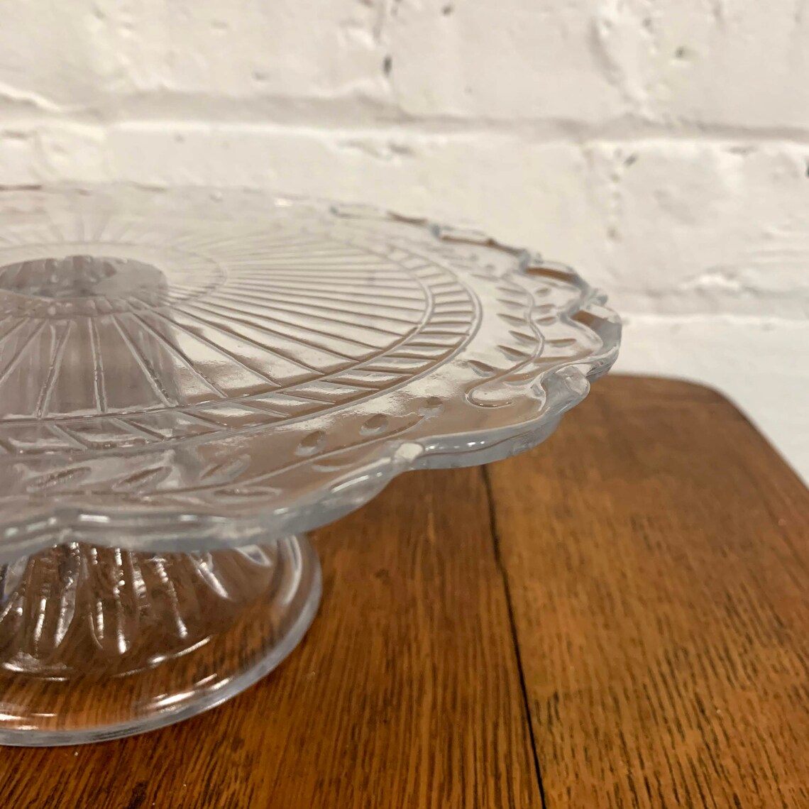 Small Cut Glass Cake Stand 9 Inch Cake Plate Etsy