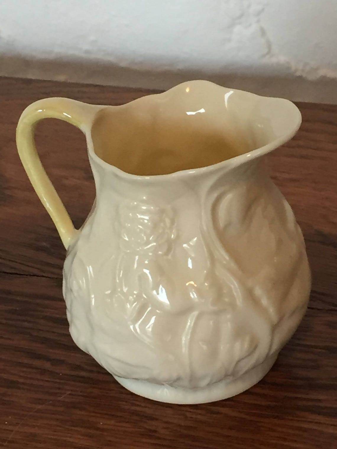 Belleek Lotus Creamer Gold Mark Etsy