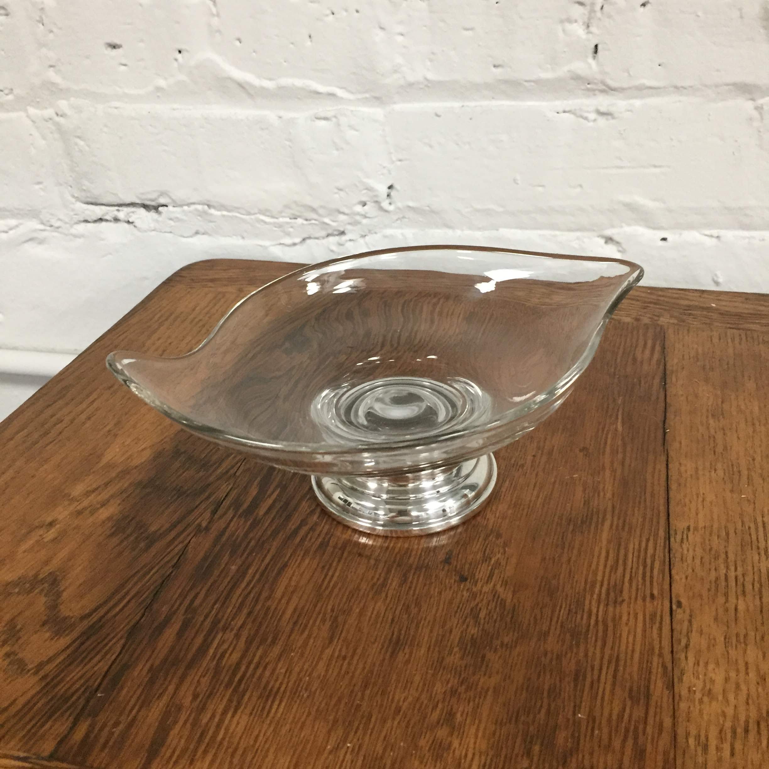 Midcentury Modern MCM Candy Dish With Silver Base Etsy