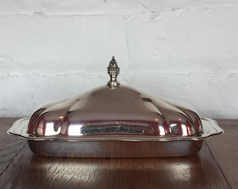 Unmarked Silver-Plated Butter Dish