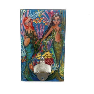 Coral Mermaids Artist Made Bottle Opener