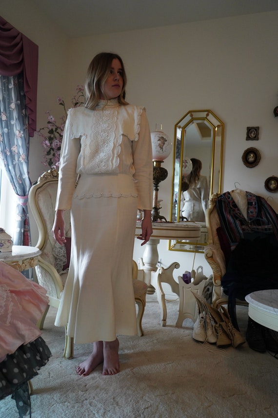 Jessica McClintock 1980s Victorian Dress - image 1