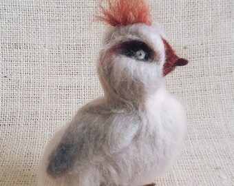 Cute grey chick, needle felted