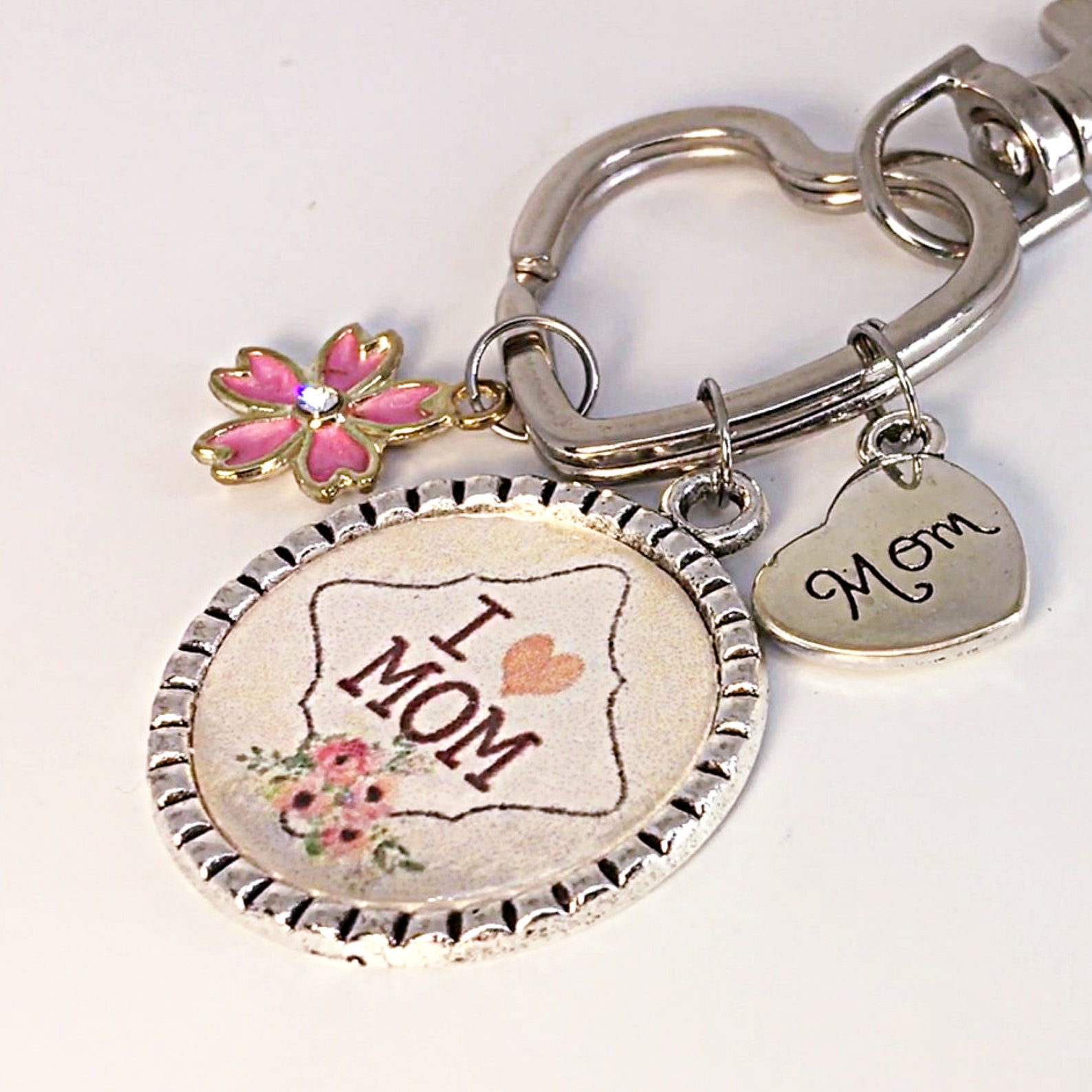 Personalized keychain gift for mom Initial gift for mom Etsy