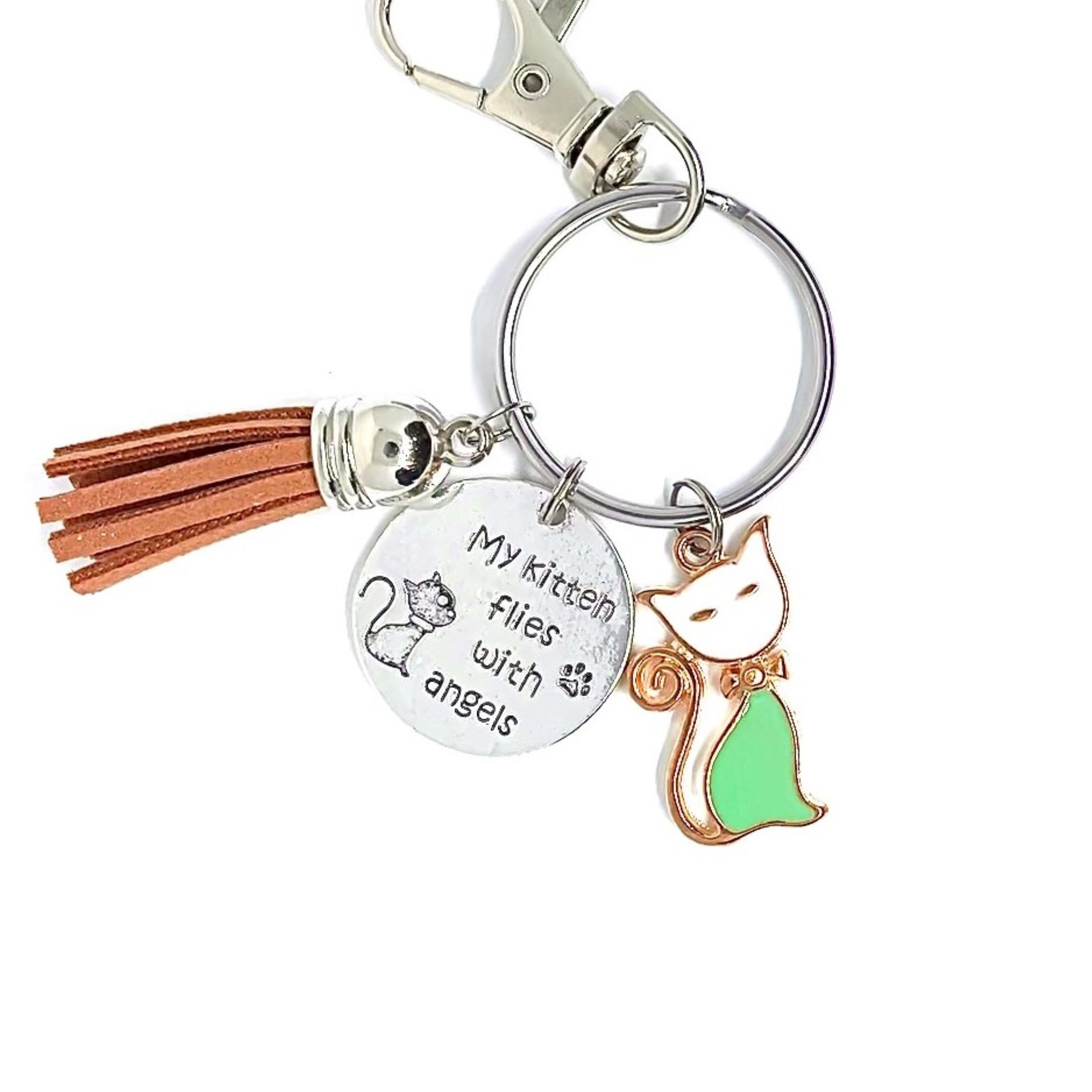 Cat memorial Keychain Cat sympathy gift Pet loss gift Pet Etsy