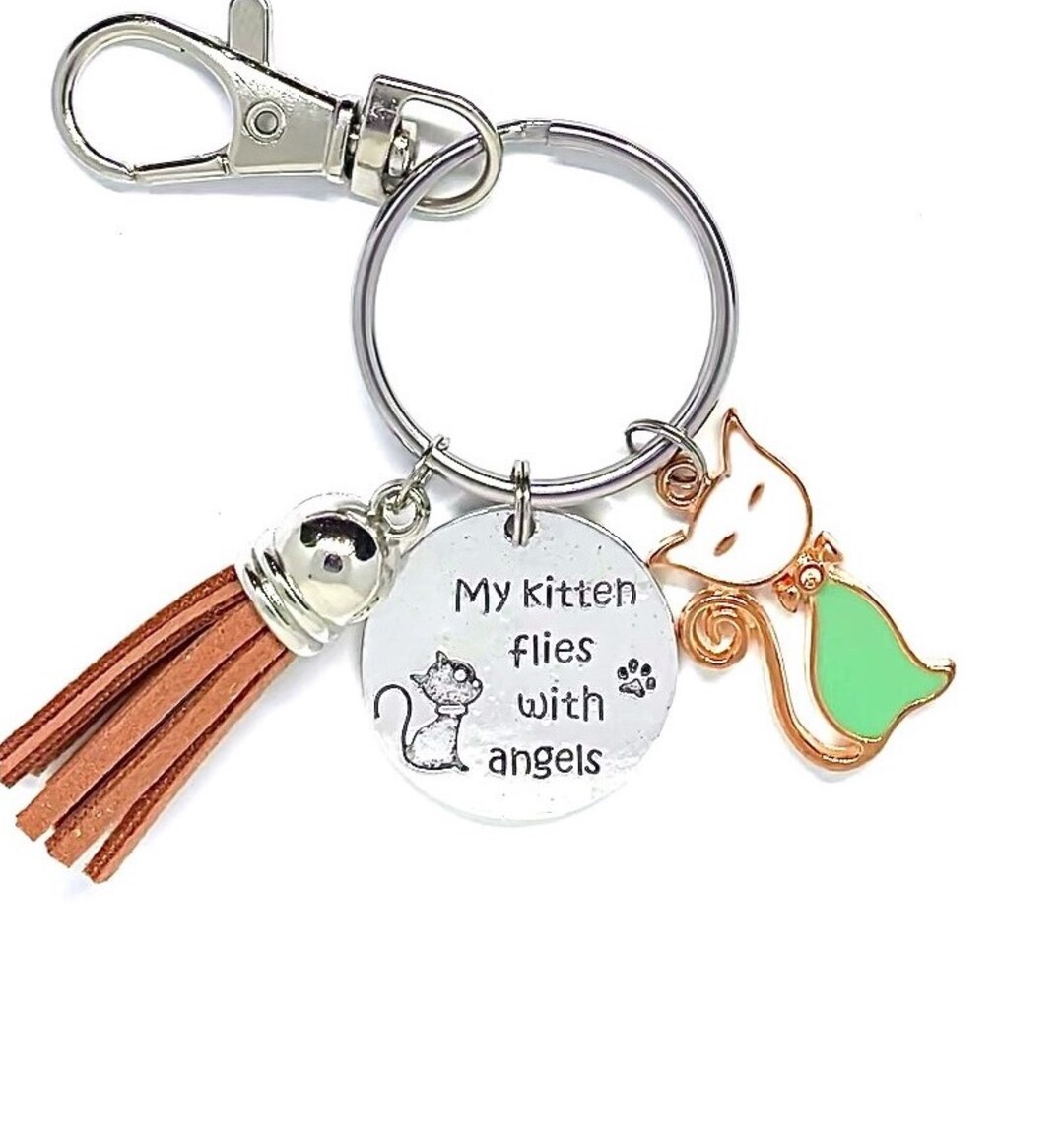 Cat Memorial Keychain Cat Sympathy Gift Pet Loss Gift Pet Etsy